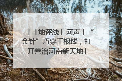 「地评线」河声丨“金针”巧穿千根线，打开善治河南新天地