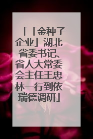 「金种子企业」湖北省委书记、省人大常委会主任王忠林一行到依瑞德调研