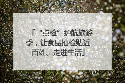 “点检”护航旅游季，让食品抽检贴近百姓、走进生活