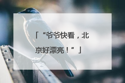 “爷爷快看，北京好漂亮！”
