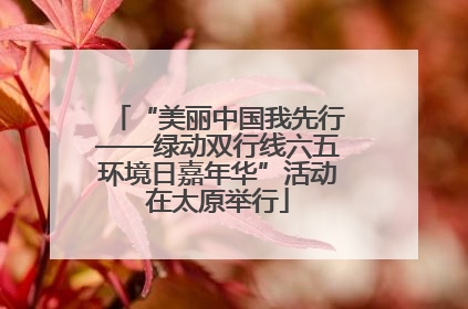 “美丽中国我先行——绿动双行线六五环境日嘉年华”活动在太原举行