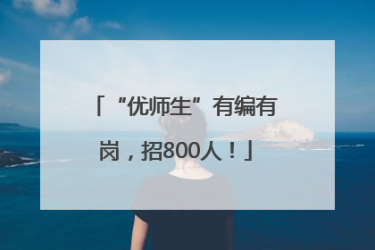 “优师生”有编有岗，招800人！
