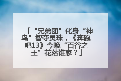 “兄弟团”化身“神鸟”智夺灵珠，《奔跑吧13》今晚“百谷之王”花落谁家？