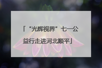 “光辉视界”七一公益行走进河北顺平