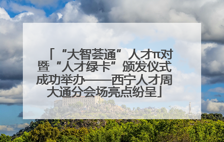“大智荟通”人才π对暨“人才绿卡”颁发仪式成功举办——西宁人才周大通分会场亮点纷呈