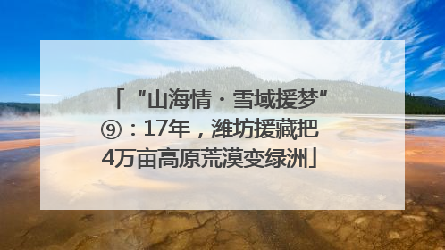 “山海情・雪域援梦”⑨：17年，潍坊援藏把4万亩高原荒漠变绿洲
