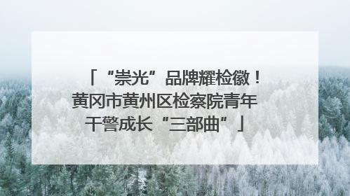“崇光”品牌耀检徽！黄冈市黄州区检察院青年干警成长“三部曲”