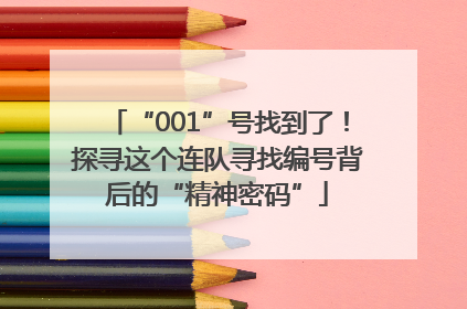 “001”号找到了！探寻这个连队寻找编号背后的“精神密码”