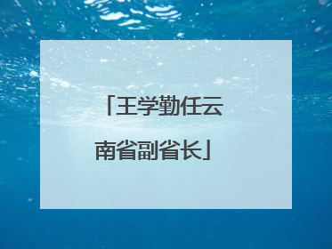 王学勤任云南省副省长