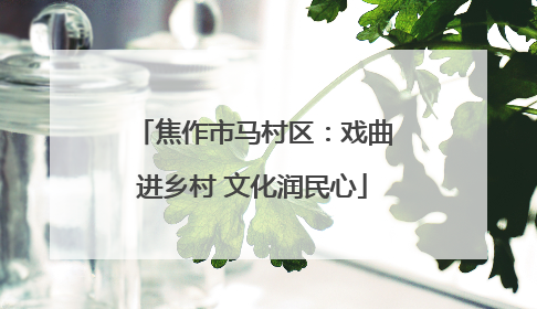 焦作市马村区：戏曲进乡村 文化润民心