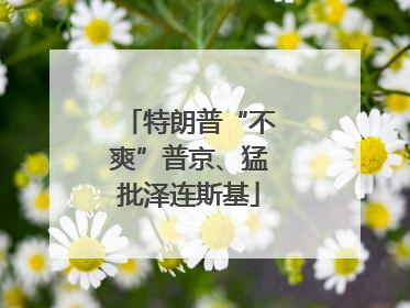 特朗普“不爽”普京、猛批泽连斯基
