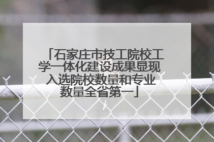 石家庄市技工院校工学一体化建设成果显现 入选院校数量和专业数量全省第一
