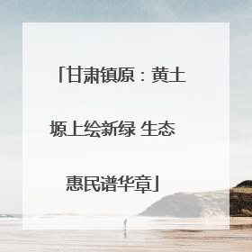 甘肃镇原：黄土塬上绘新绿 生态惠民谱华章