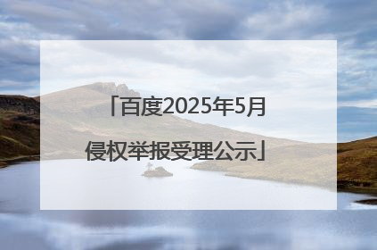 百度2025年5月侵权举报受理公示