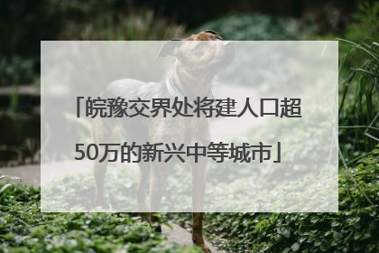 皖豫交界处将建人口超50万的新兴中等城市