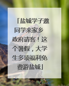 盐城学子邀同学来家乡 政府请客！这个暑假，大学生多项福利免费游盐城