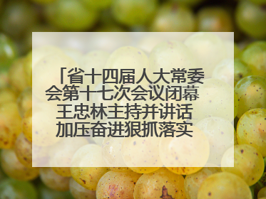 省十四届人大常委会第十七次会议闭幕 王忠林主持并讲话 加压奋进狠抓落实 全力推动支点建设成势见效