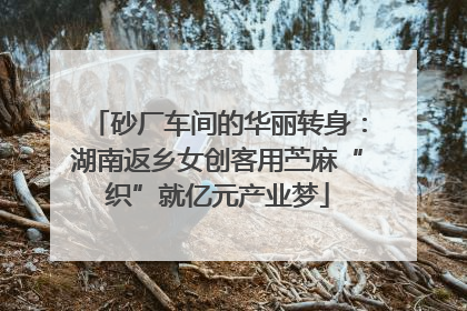 砂厂车间的华丽转身：湖南返乡女创客用苎麻“织”就亿元产业梦