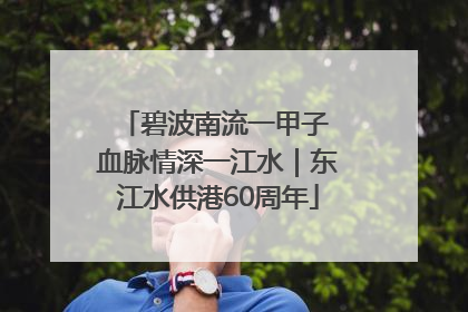 碧波南流一甲子 血脉情深一江水｜东江水供港60周年