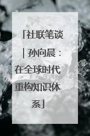 社联笔谈｜孙向晨：在全球时代重构知识体系