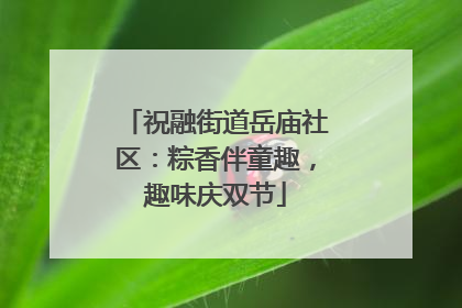祝融街道岳庙社区：粽香伴童趣，趣味庆双节