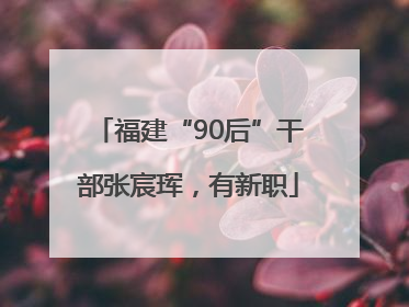 福建“90后”干部张宸珲，有新职