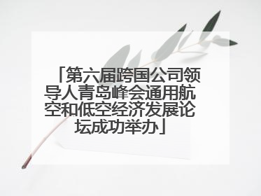 第六届跨国公司领导人青岛峰会通用航空和低空经济发展论坛成功举办