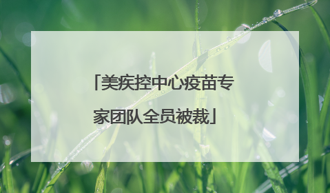 美疾控中心疫苗专家团队全员被裁