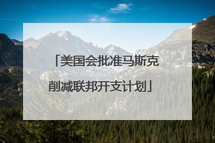 美国会批准马斯克削减联邦开支计划