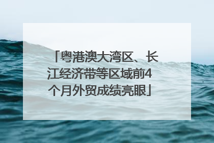 粤港澳大湾区、长江经济带等区域前4个月外贸成绩亮眼