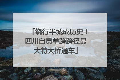 绕行半城成历史！四川自贡单跨跨径最大特大桥通车