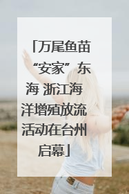 万尾鱼苗“安家”东海 浙江海洋增殖放流活动在台州启幕