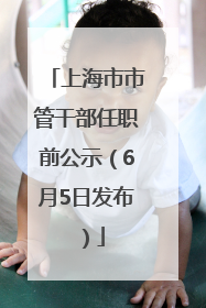 上海市市管干部任职前公示（6月5日发布）