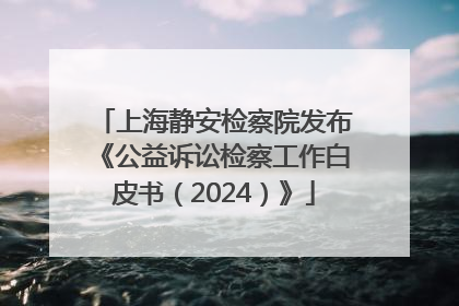 上海静安检察院发布《公益诉讼检察工作白皮书（2024）》