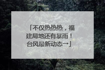 不仅热热热，福建局地还有暴雨！台风最新动态→