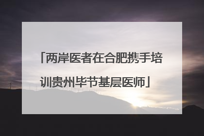 两岸医者在合肥携手培训贵州毕节基层医师
