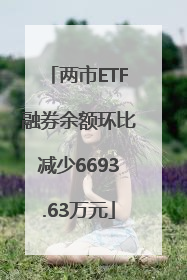 两市ETF融券余额环比减少6693.63万元