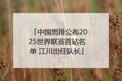 中国男排公布2025世界联赛首站名单 江川出任队长