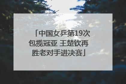 中国女乒第19次包揽冠亚 王楚钦再胜老对手进决赛