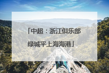 中超：浙江俱乐部绿城平上海海港
