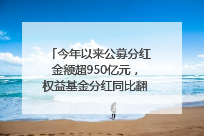 今年以来公募分红金额超950亿元，权益基金分红同比翻倍｜招财猫