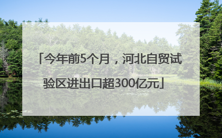 今年前5个月，河北自贸试验区进出口超300亿元