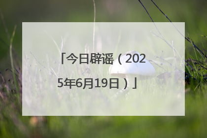 今日辟谣（2025年6月19日）