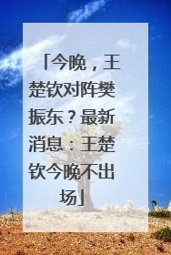 今晚，王楚钦对阵樊振东？最新消息：王楚钦今晚不出场