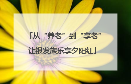 从“养老”到“享老” 让银发族乐享夕阳红