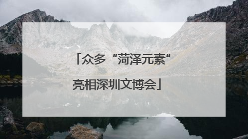 众多“菏泽元素”亮相深圳文博会