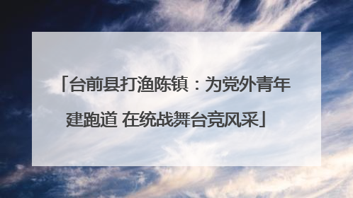 台前县打渔陈镇：为党外青年建跑道 在统战舞台竞风采