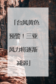台风黄色预警！三亚风力将逐渐减弱
