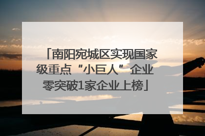 南阳宛城区实现国家级重点“小巨人”企业零突破1家企业上榜