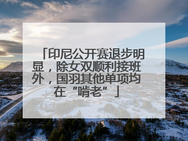 印尼公开赛退步明显，除女双顺利接班外，国羽其他单项均在“啃老”